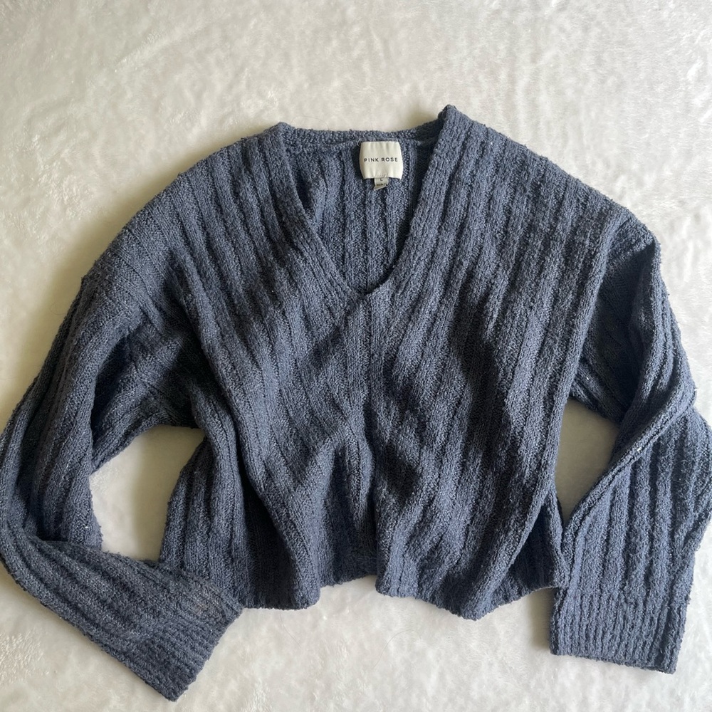 Blue V-Neck Sweater